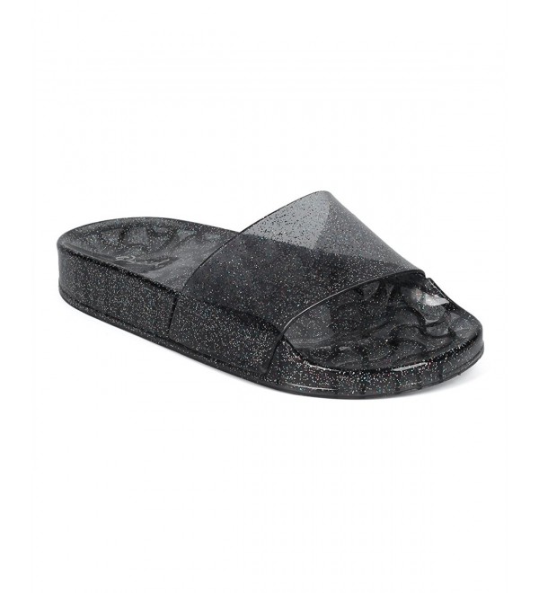 black glitter slides