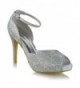 Womens Bridal Glitter Sparkly Platform