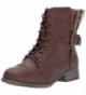 Jellypop Womens Combat Brown Distress