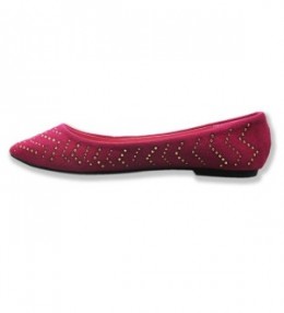 Women's 'Juno' Heat Sealed Stones Pointy Toe Ballet Flats - Raspberry ...