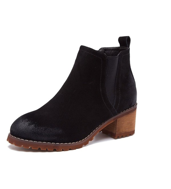 Meeshine Womens Stacked Western Bootie