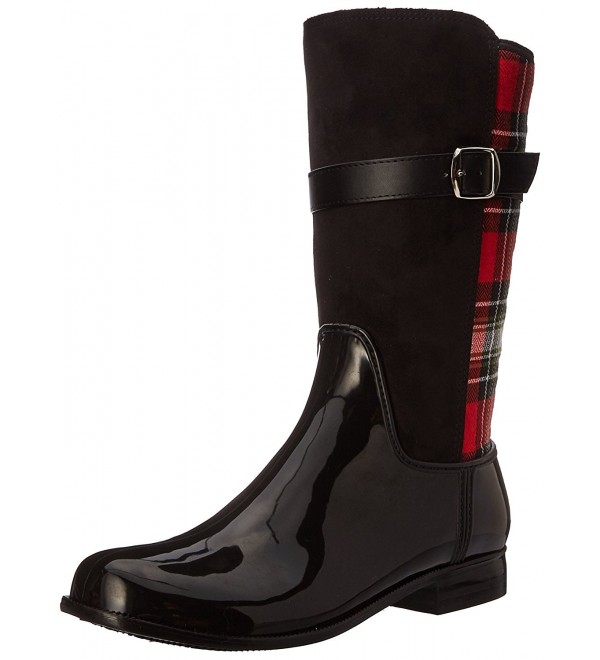 Women's Beta Rain Boot - Black/Red Plaid - CM12DRTIQET