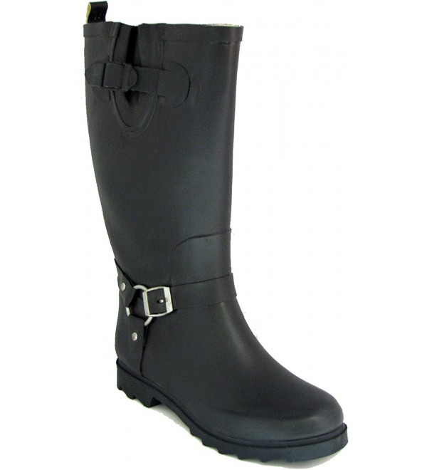 Womens Harness Motocycle Mid Calf Wellies