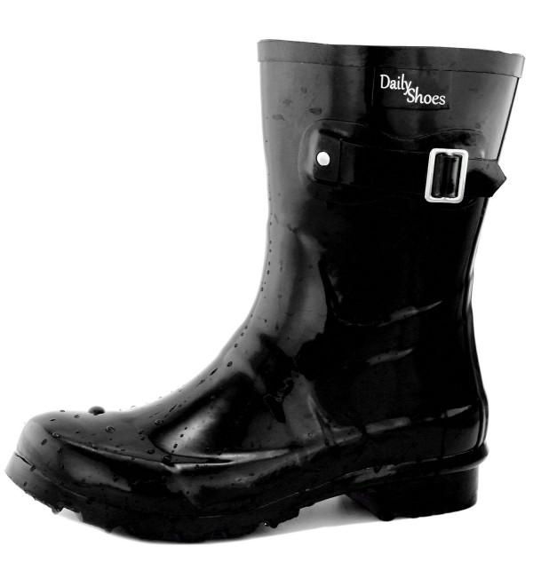 DailyShoes Womens Buckle Hunter Rainboots