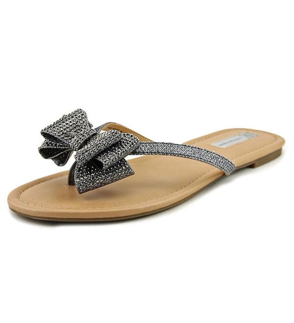 Womens Mabae Canvas Open Toe Beach Slide Sandals - Pewter - CC180KRGQ2H