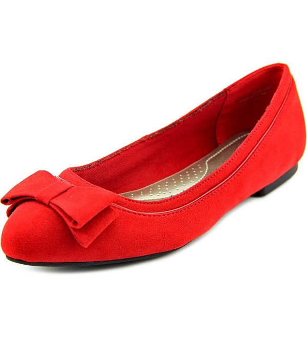Womens CHANDII Round Toe Ballet Flats - Red - C012L9UYY4T