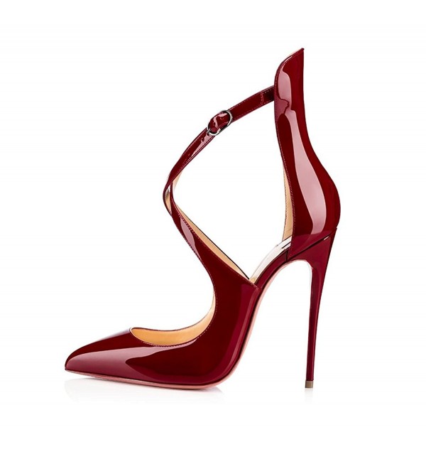 Pointed Stiletto Crisscross Burgundy - Burgundy - CP17WW38ZEQ