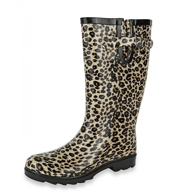 leopard rubber boots