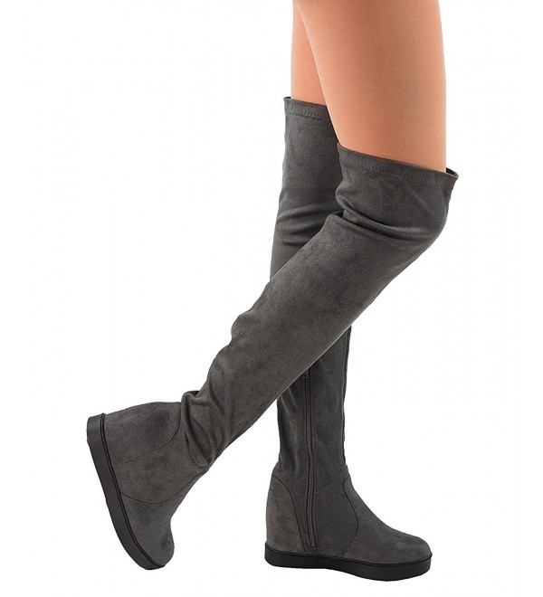 Womens Hidden Wedge Boots Platform