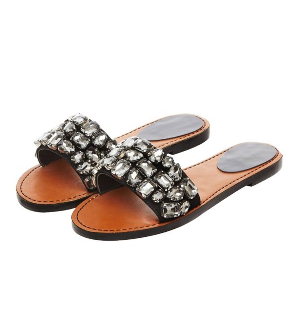 Mavirs Womens Crystals Slippers Sandals