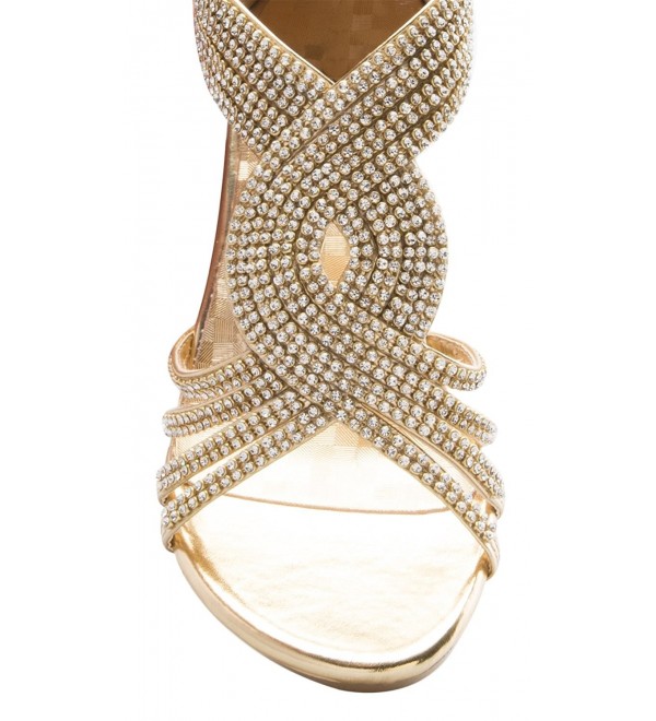 Women's Open Toe Strappy Rhinestone Dress Sandal Low Heel Wedding Shoes ...