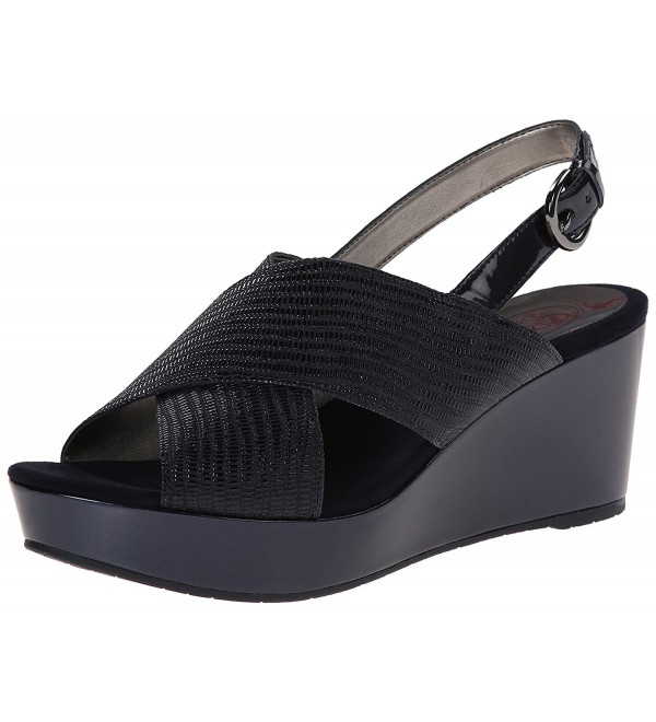 Circa Joan & David Women's Wandy Wedge Sandal - Navy - CZ11QSOL34B