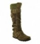 Womens Boots Ruched Suede Knitted