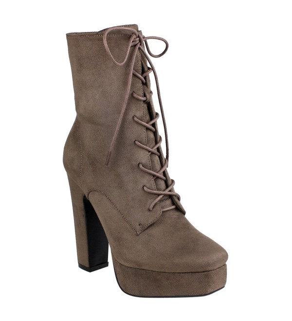 Beston Womens Zipper Platform Booties