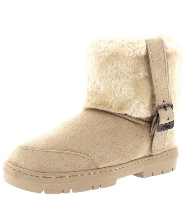 Womens Buckle Ankle Winter Boots