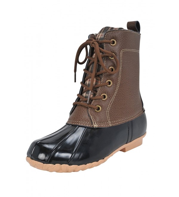 Women's Salty Waterproof Mid Duck Boot - Brown/Black - CD12LQ3QLDB