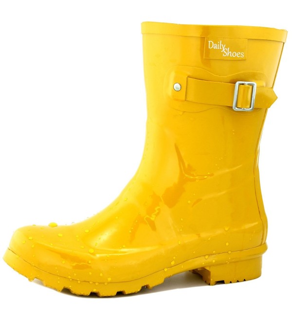 yellow ankle rain boots