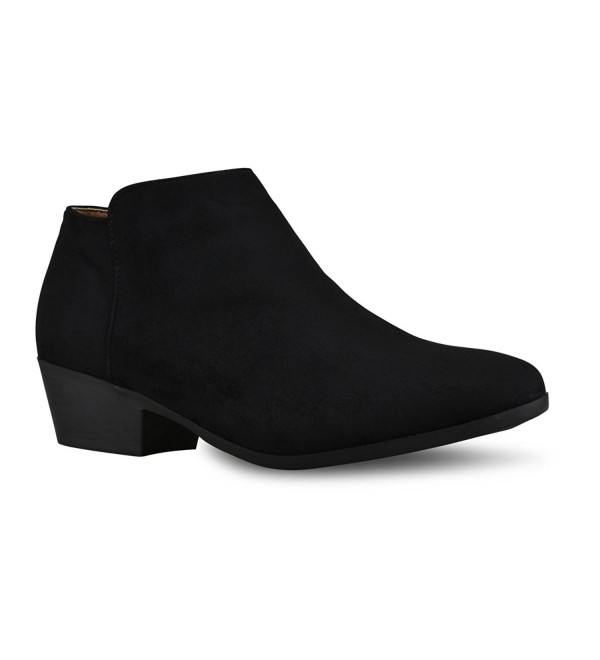 Womens Round Stacked Western Bootie