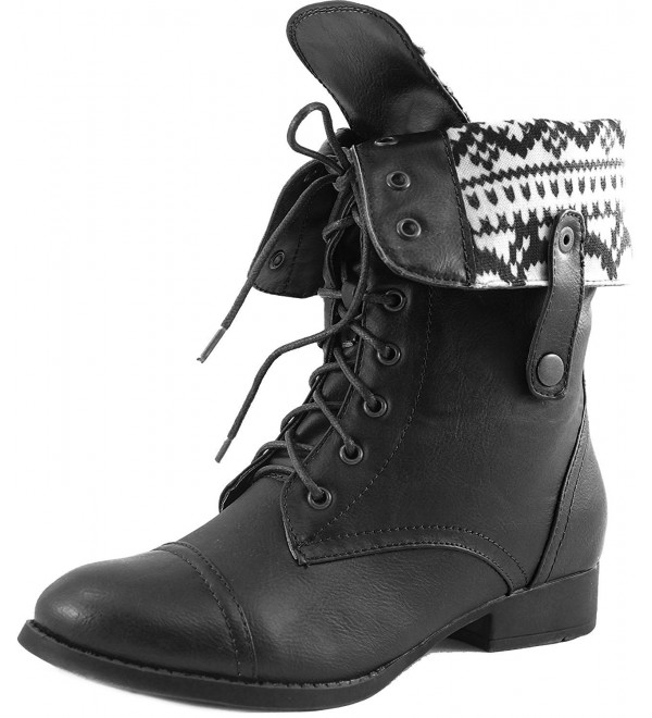 DbDk Elegant Womens Faux Leather Combat Boot - CE11NFOD1KB