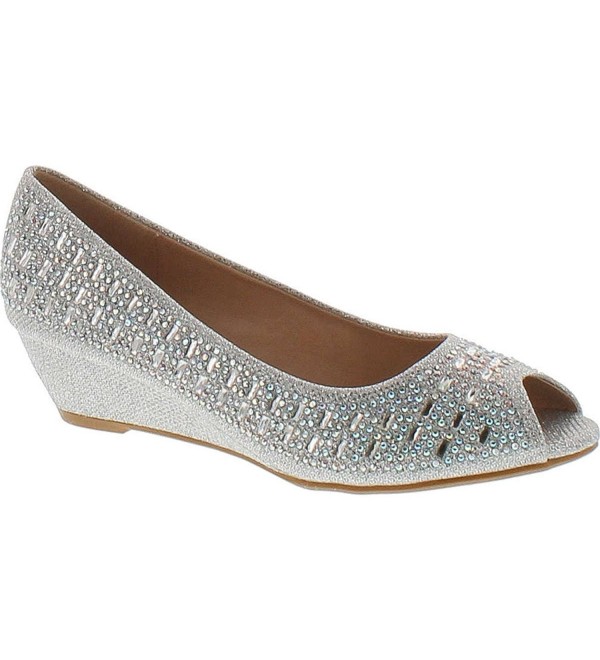 silver dress shoes wedge heel