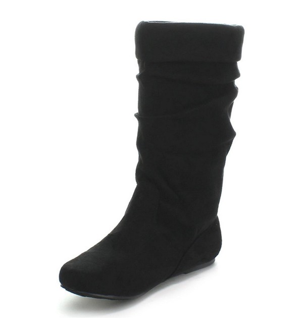 midshaft suede slouchy boot