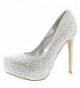 Womens Evening Platforms Stiletto Diamante