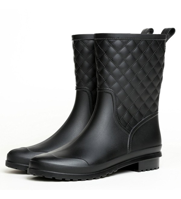 womens black mid calf rain boots