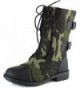 Womens Camouflage Combat Black Ankle