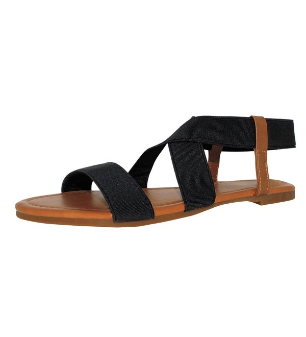 SANDALUP Womens Elastic Sandals Black