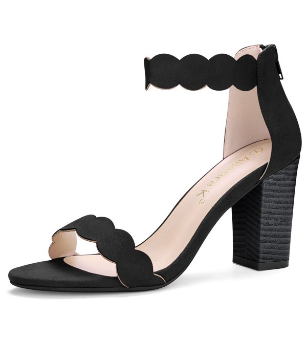 Allegra Womens Scalloped Block Sandals