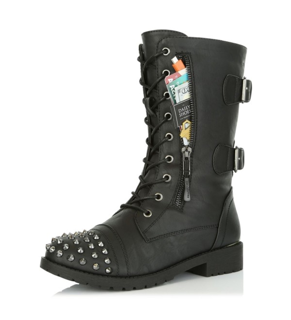 DailyShoes Military Exclusive Studded Booties