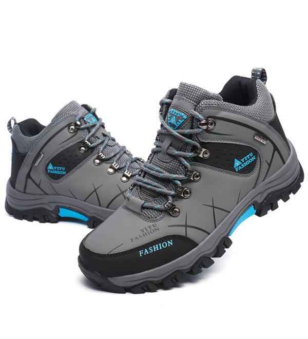 Men's Mid Hiking Boots Trekking Shoes Outdoor Sneakers - Grey - CG1858R3OLH