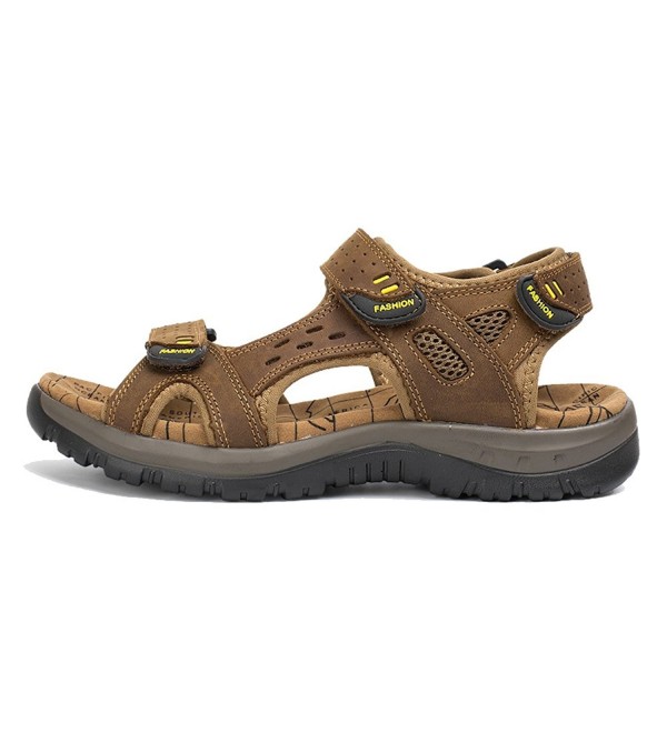 AGOWOO Womens Leather Hiking Sandals