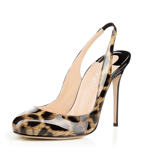 YDN Leopard Slingback Patent Evening