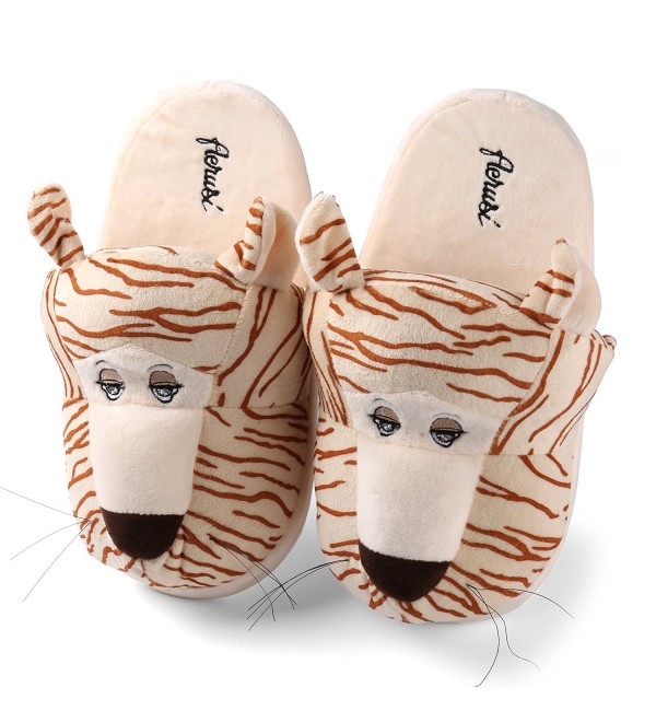 Parent-children Soft Plush Animal Upper House Home Spa Bedroom Slipper ...