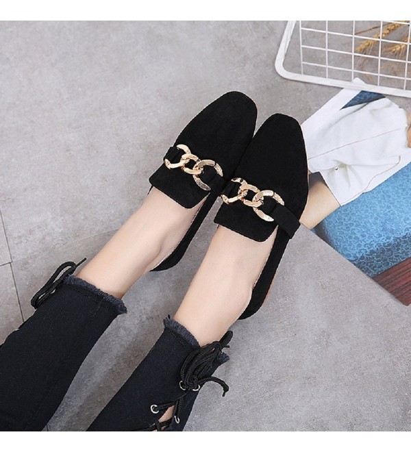 Women's Faux Suede Slip-On Loafers Buckle Fur Lined Slippers Flat Shoes ...