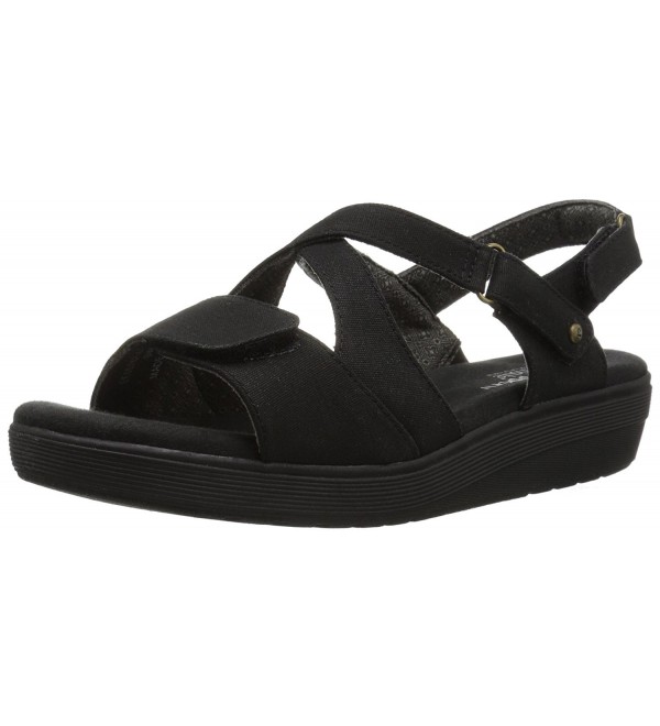 Women's Cherry Flat Sandal - Black - C012N1EL1LU