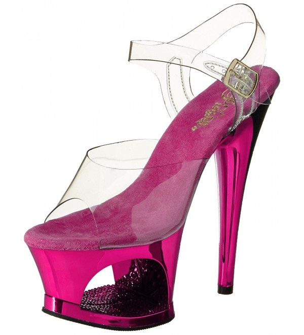 Women's Moon-708DMCH/C/FS Platform Sandal - Clear/Fuchsia Chrome ...