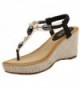 Womens Gemstone Leather Platform Sandals