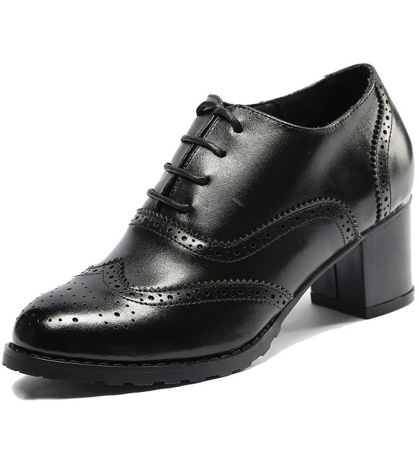 Womens Perforated Lace-up Wingtip Leather Pump Oxfords Vintage Oxford ...