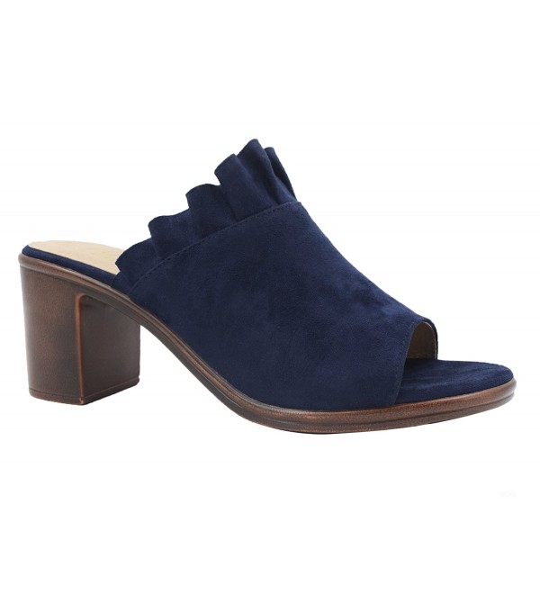 block heel suede mules