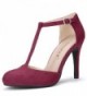 Allegra Rounded Stiletto T Strap Burgundy