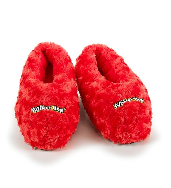 red fuzzy slippers