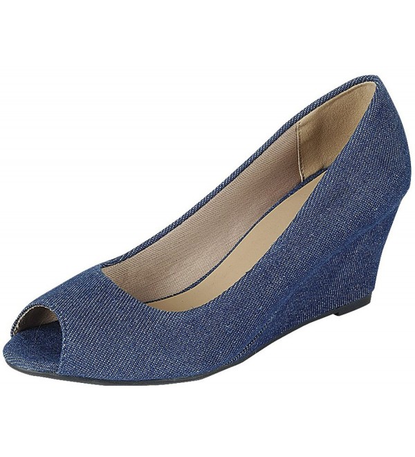 Forever Link Womens Wedge Denim