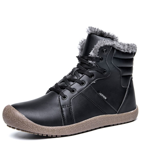 Mens Lightweight Winter Snow Boots Lace Up Ankle Bootie Outdoor Warm ...