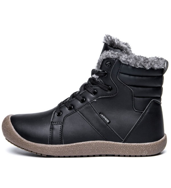 Mens Lightweight Winter Snow Boots Lace Up Ankle Bootie Outdoor Warm ...