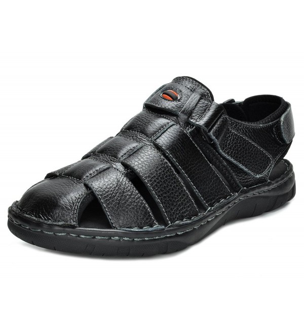 Men's Bankok Outdoor Fisherman Sandals - Black - C812O0IORDI