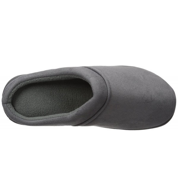 Men's Slip On Indoor/Outdoor Fleece Scuffs Slippers(1-04) - Gray ...