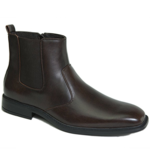 Nyon Men's Chelsea Boots Easy Slip On Zipper - Brown - CM12NZNSOGC