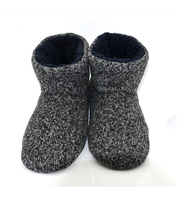 Knit Rock Wool Warm Men Indoor Pull On Cozy Memory Foam Slipper Boots ...